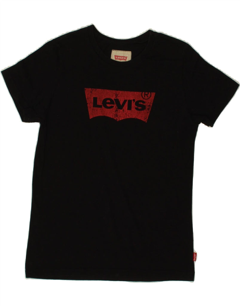LEVI'S Girls Graphic T-Shirt Top 11-12 Years Black Vintage Levi's and Second-Hand Levi's from Messina Hembry 