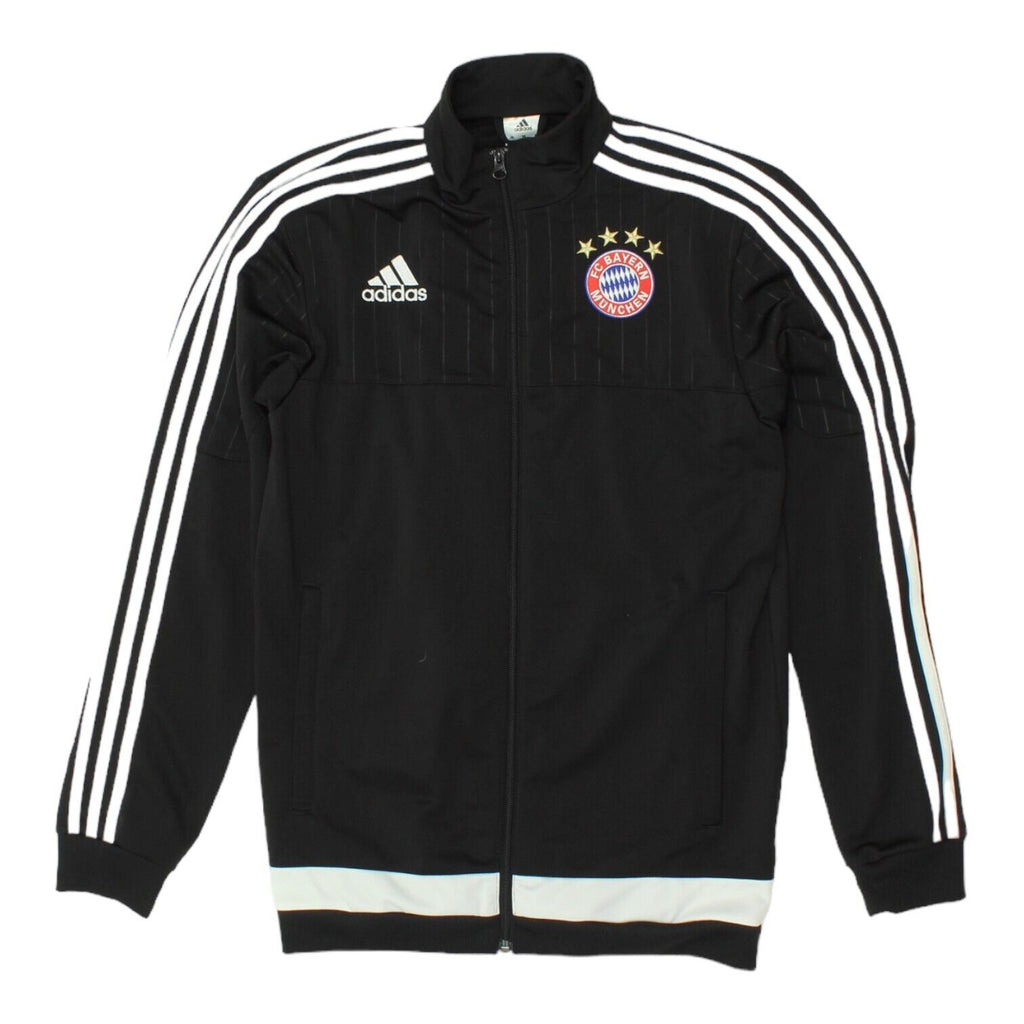 Bayern Munich 2015 Adidas Mens Black Track Jacket | German Football Sportswear | Vintage Messina Hembry | Thrift | Second-Hand Messina Hembry | Used Clothing | Messina Hembry 