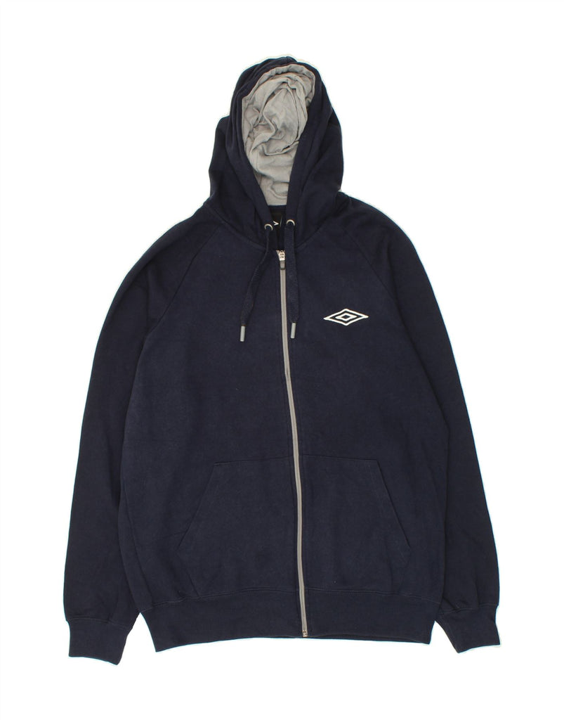 UMBRO Mens Zip Hoodie Sweater Medium Navy Blue Cotton | Vintage Umbro | Thrift | Second-Hand Umbro | Used Clothing | Messina Hembry 