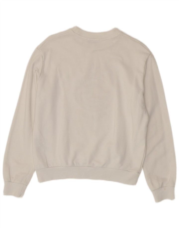 Gaelle Womens Graphic Oversized Sweatshirt Jumper UK 10 Small White Cotton