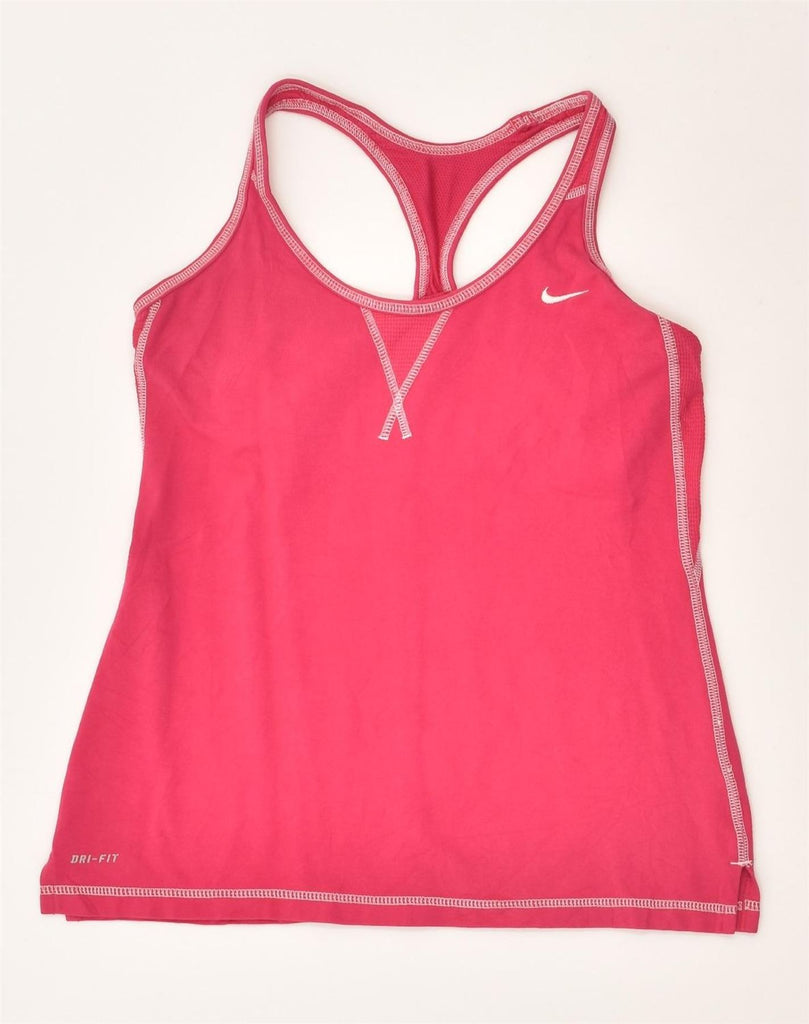 NIKE Womens Vest Top UK 12 Medium Pink Polyester | Vintage Nike | Thrift | Second-Hand Nike | Used Clothing | Messina Hembry 