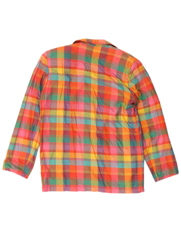Express Womens 1 Button Blazer Jacket UK 10 Small Multicoloured Check