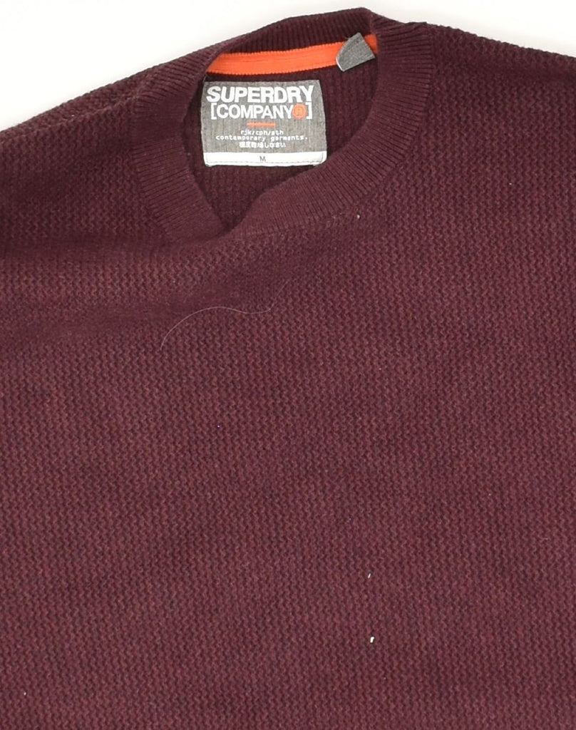 SUPERDRY Mens Crew Neck Jumper Sweater Medium Burgundy Cotton | Vintage Superdry | Thrift | Second-Hand Superdry | Used Clothing | Messina Hembry 