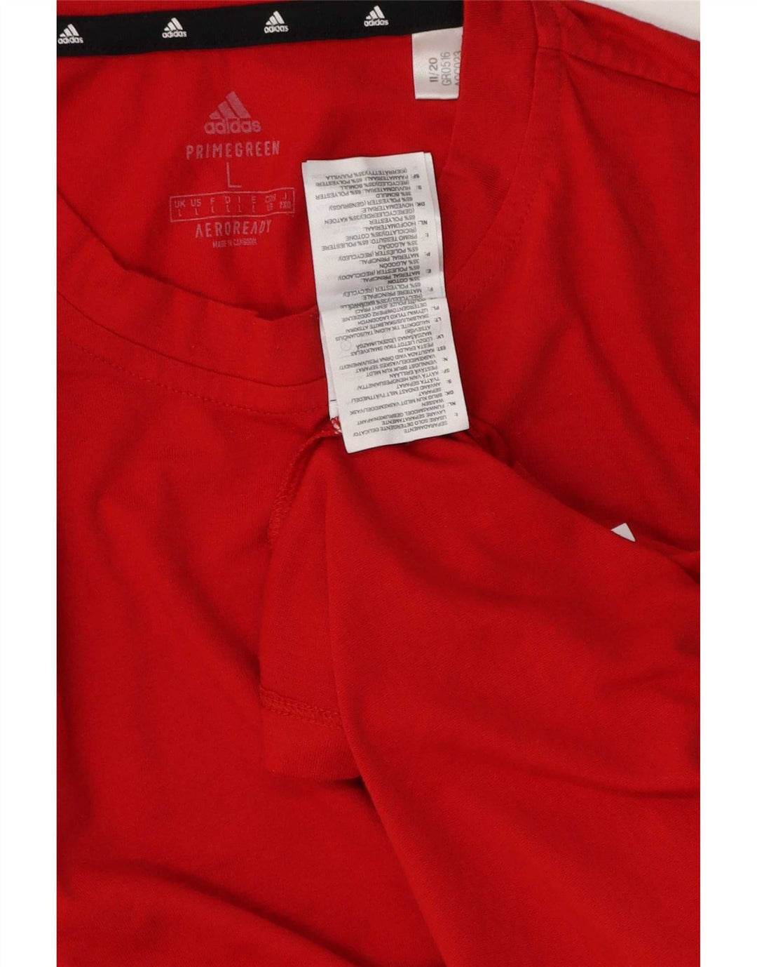 Adidas Mens T-Shirt Top Large Red Cotton