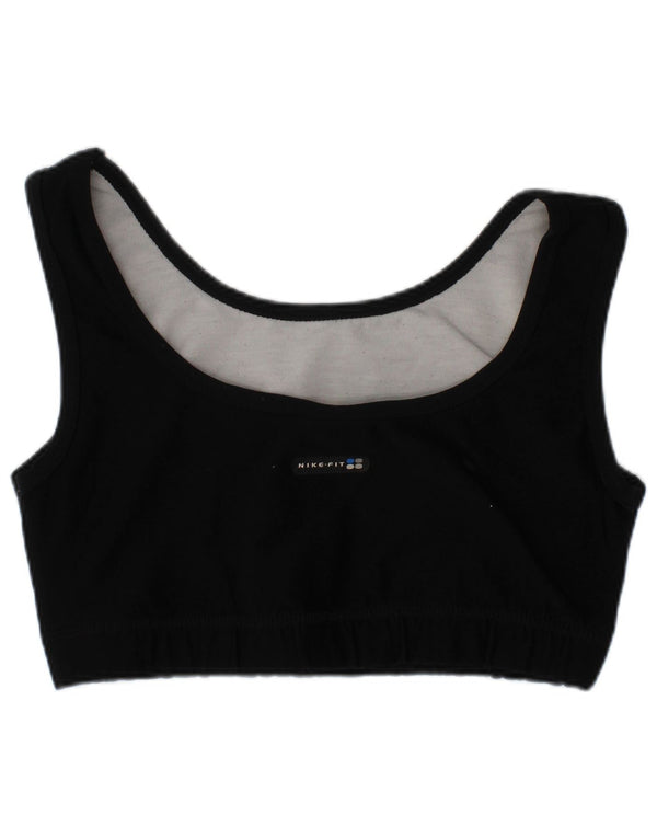 Nike Womens Sport Bra Top UK 4/6 Small Black Polyester Sports