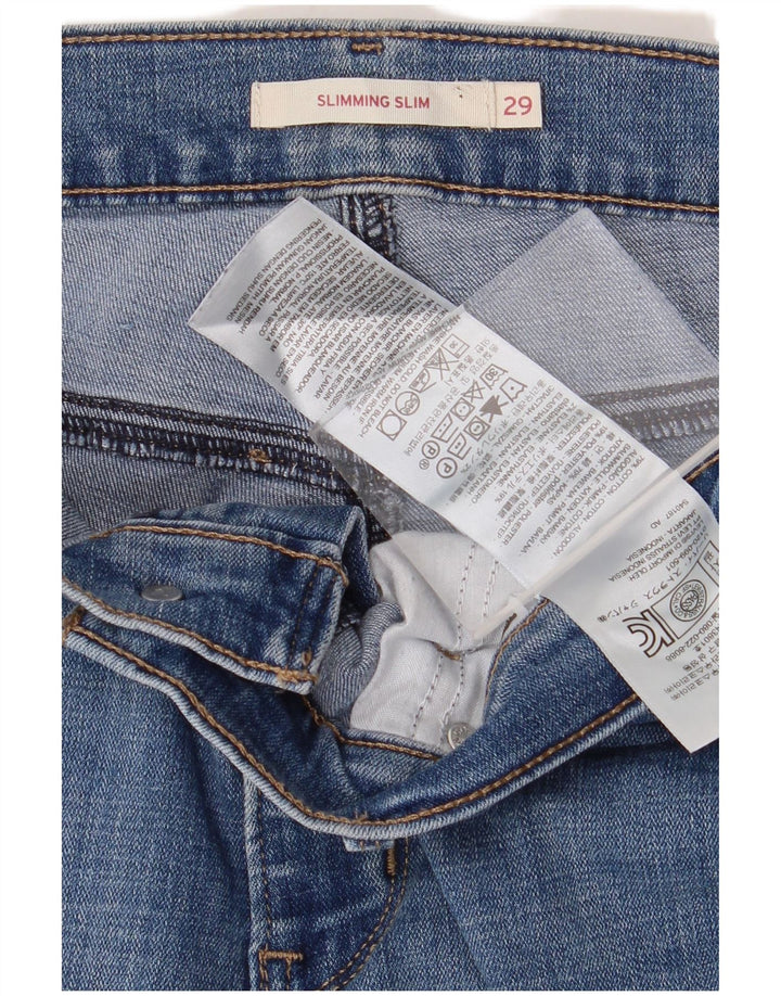 Levi's Womens Slimming Slim Jeans W29 L31 Blue Cotton