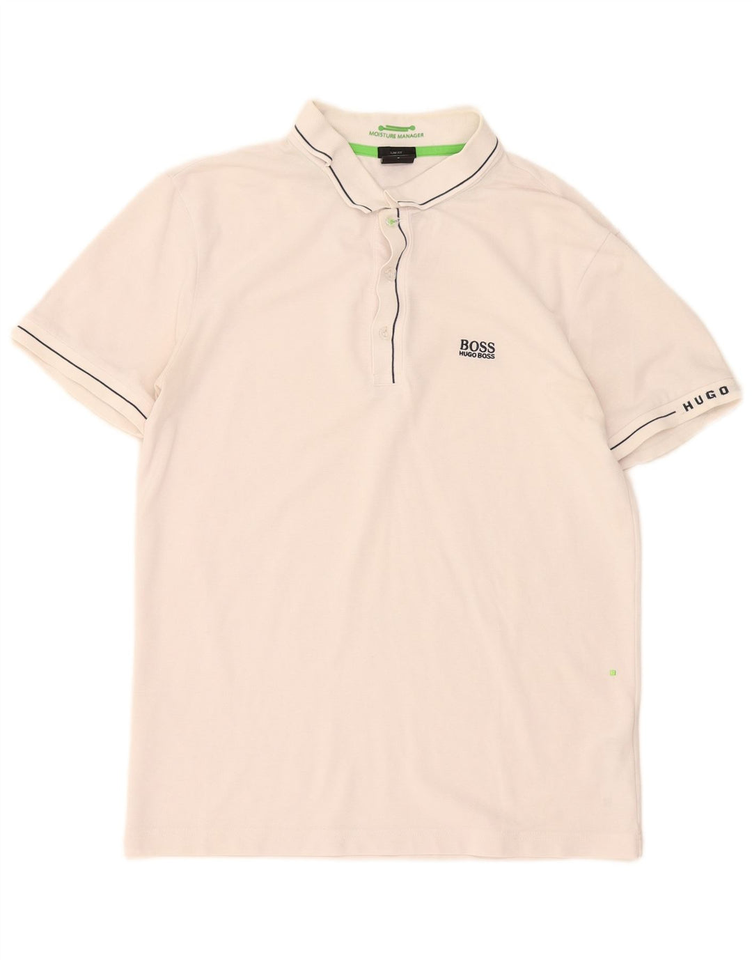 Hugo Boss Mens Polo Shirt Small White Cotton