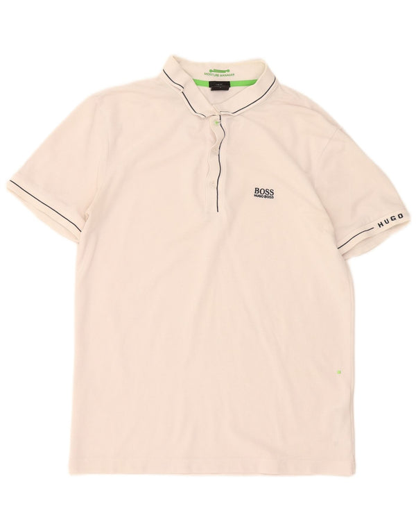Hugo Boss Mens Polo Shirt Small White Cotton