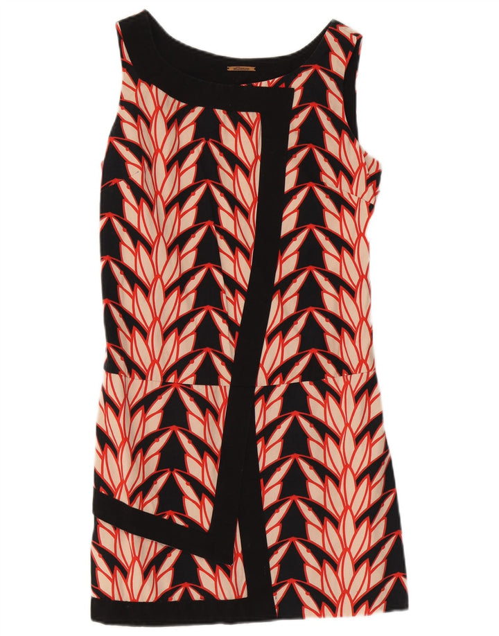 SKUNKFUNK Womens Sleeveless Shift Dress UK 12 Medium Black Floral