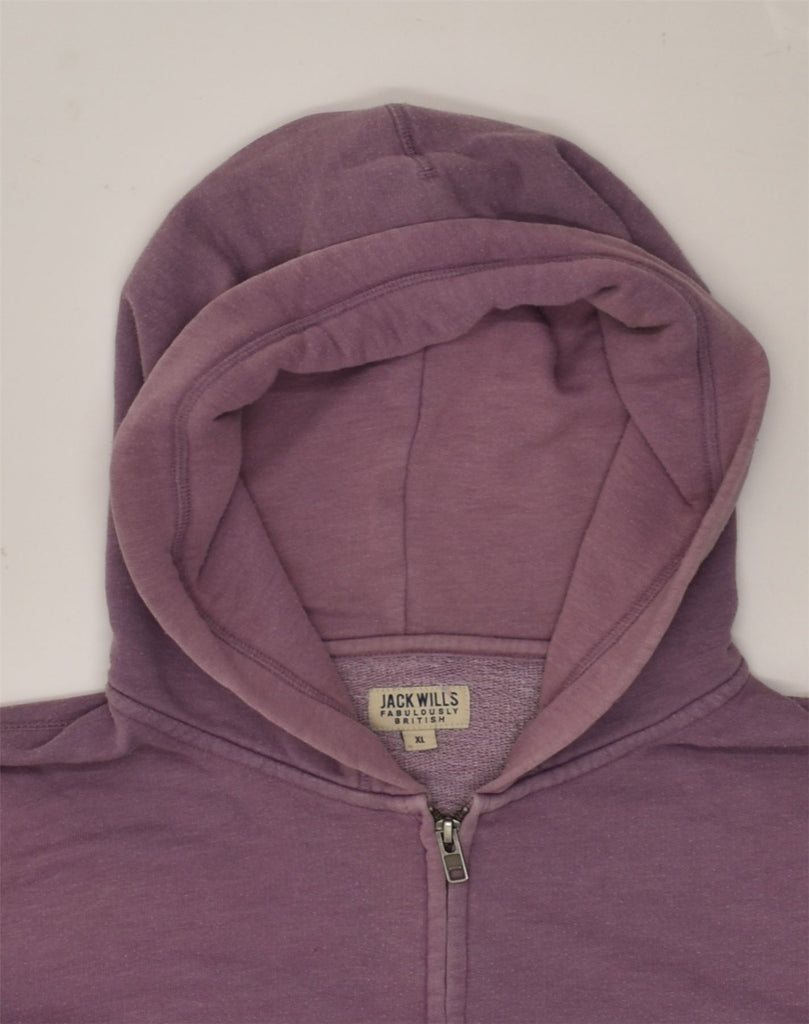 JACK WILLS Mens Slim Zip Hoodie Sweater XL Purple Cotton | Vintage Jack Wills | Thrift | Second-Hand Jack Wills | Used Clothing | Messina Hembry 