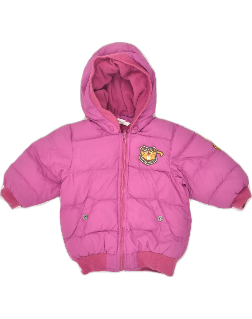 VINTAGE Baby Girls Hooded Parka Jacket 12-18 Months Pink Polyester | Vintage Vintage | Thrift | Second-Hand Vintage | Used Clothing | Messina Hembry 