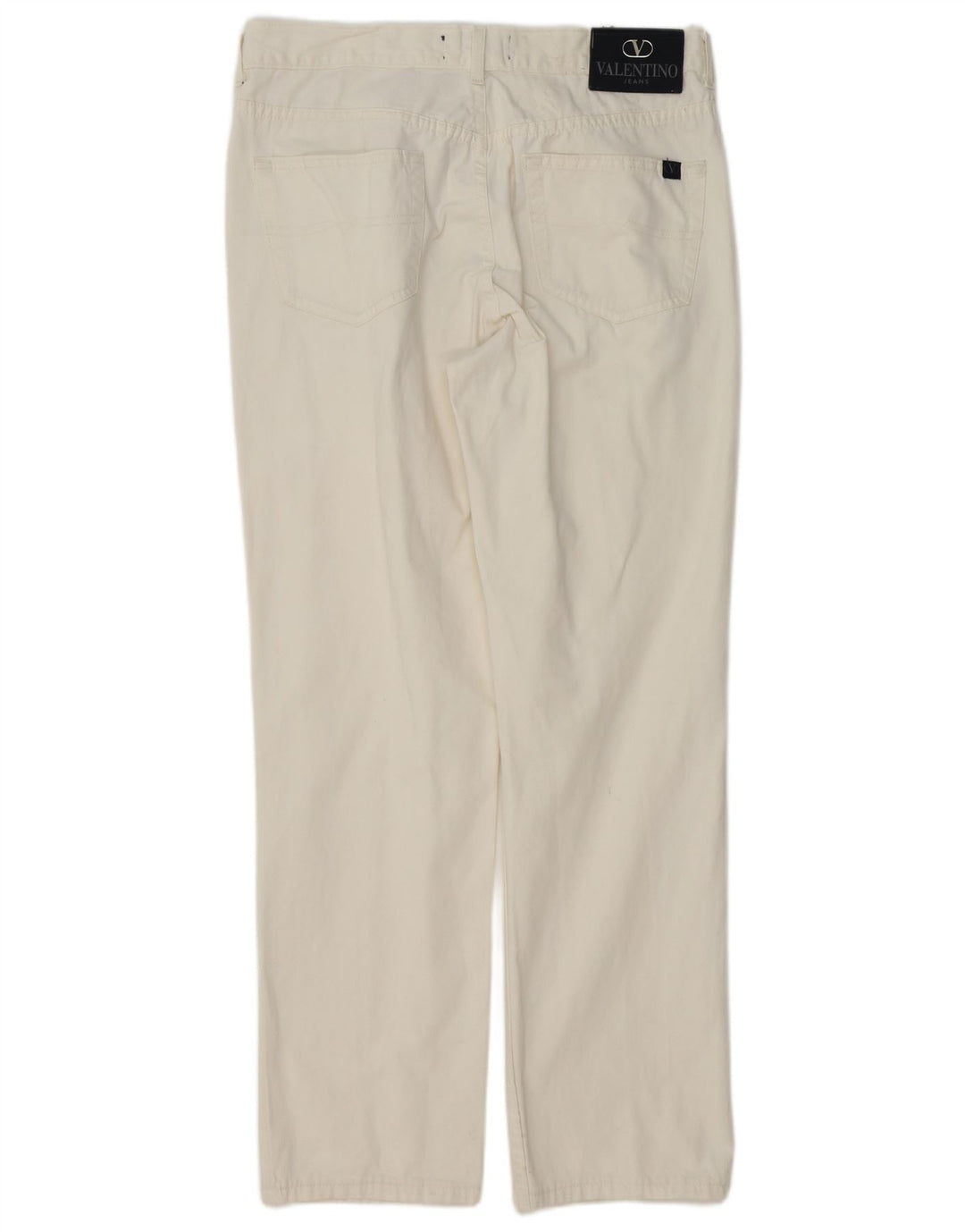 VALENTINO Mens Straight Casual Trousers W36 L31 White Cotton