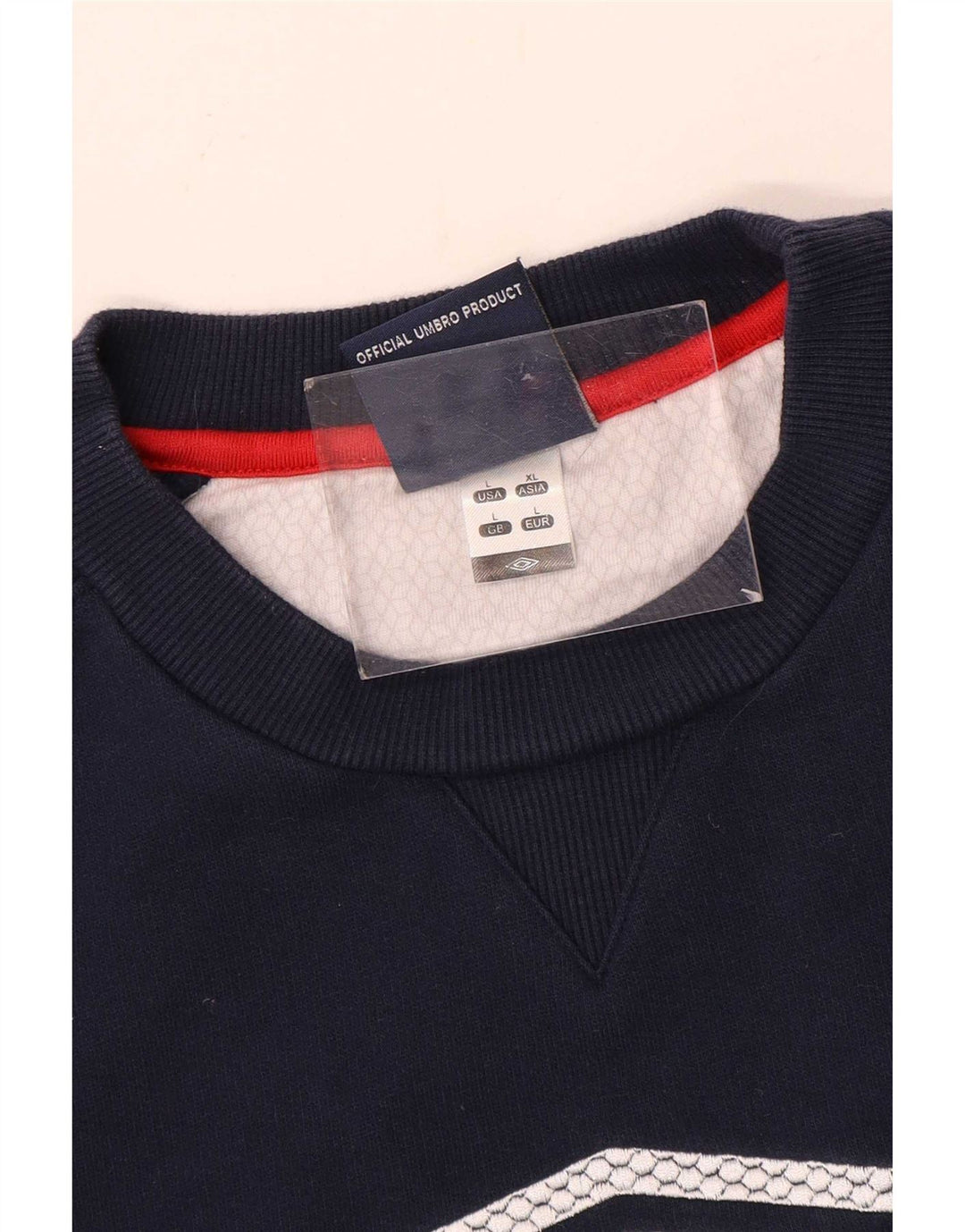 Umbro Mens Graphic Sweatshirt Jumper Large Navy Blue Colourblock