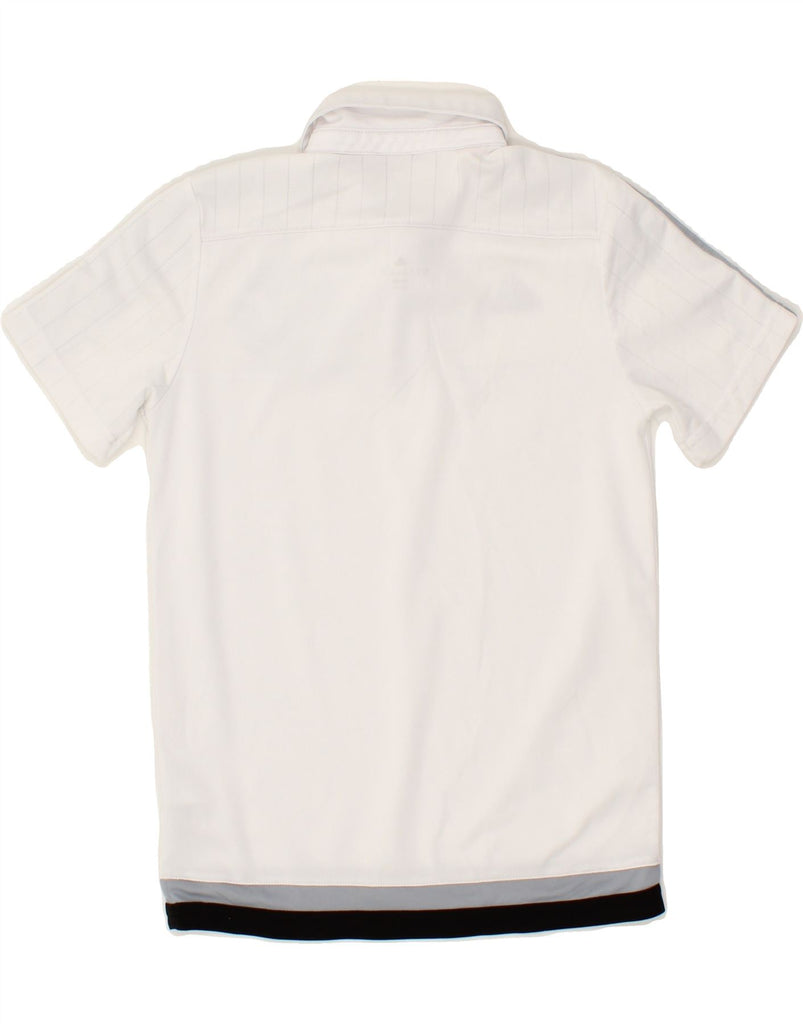 ADIDAS Boys Polo Shirt 11-12 Years White Polyester Vintage Adidas and Second-Hand Adidas from Messina Hembry 