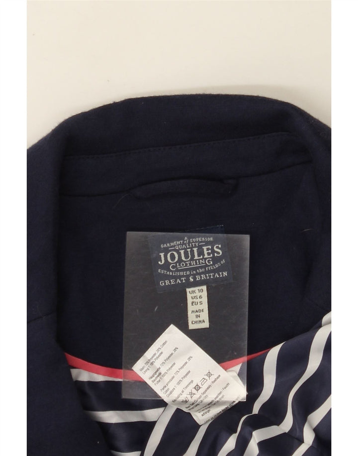JOULES Womens 1 Button Blazer Jacket UK 10 Small Navy Blue Cotton