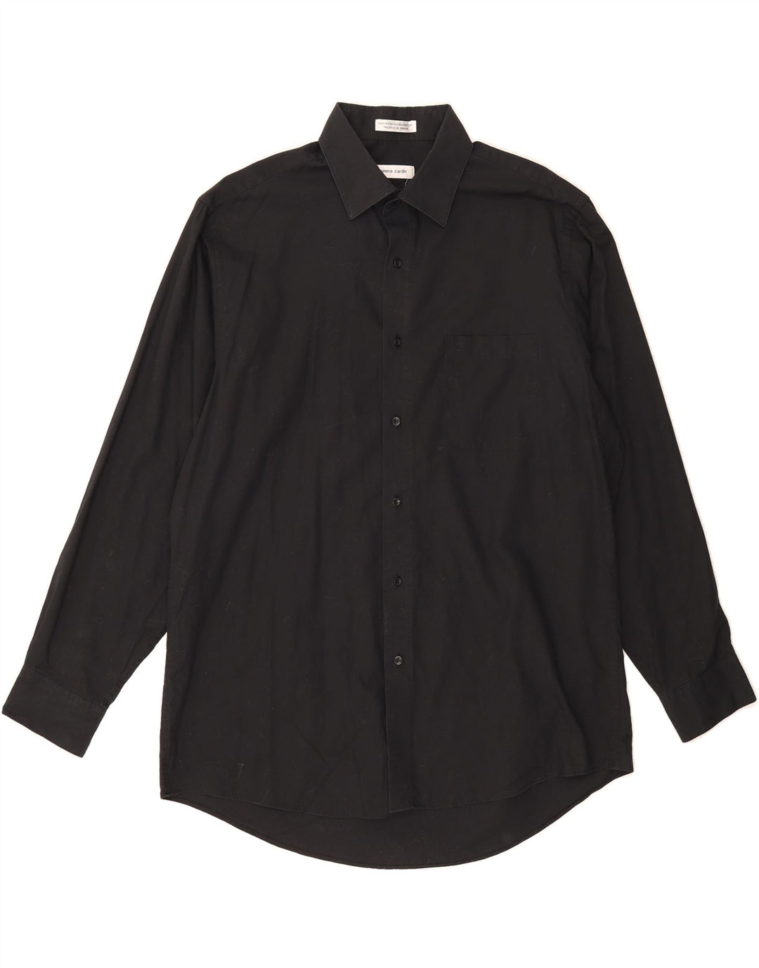 PIERRE CARDIN Mens Shirt Size 16 1/2 Large Black Cotton Vintage Pierre Cardin and Second-Hand Pierre Cardin from Messina Hembry 