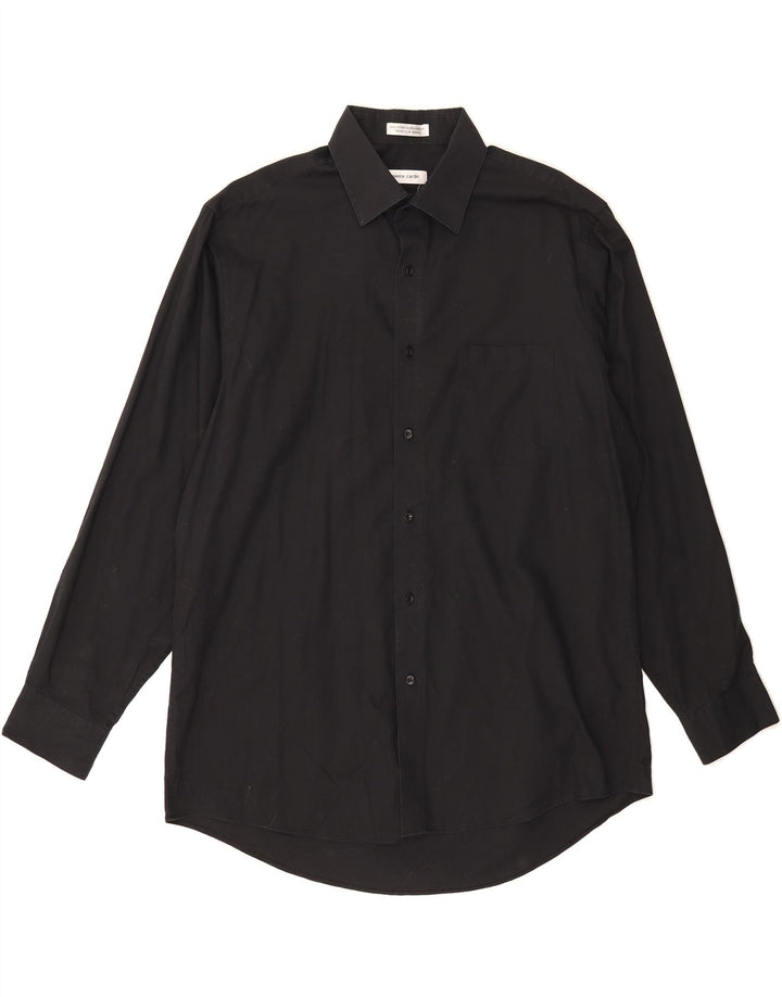PIERRE CARDIN Mens Shirt Size 16 1/2 Large Black Cotton Vintage Pierre Cardin and Second-Hand Pierre Cardin from Messina Hembry 
