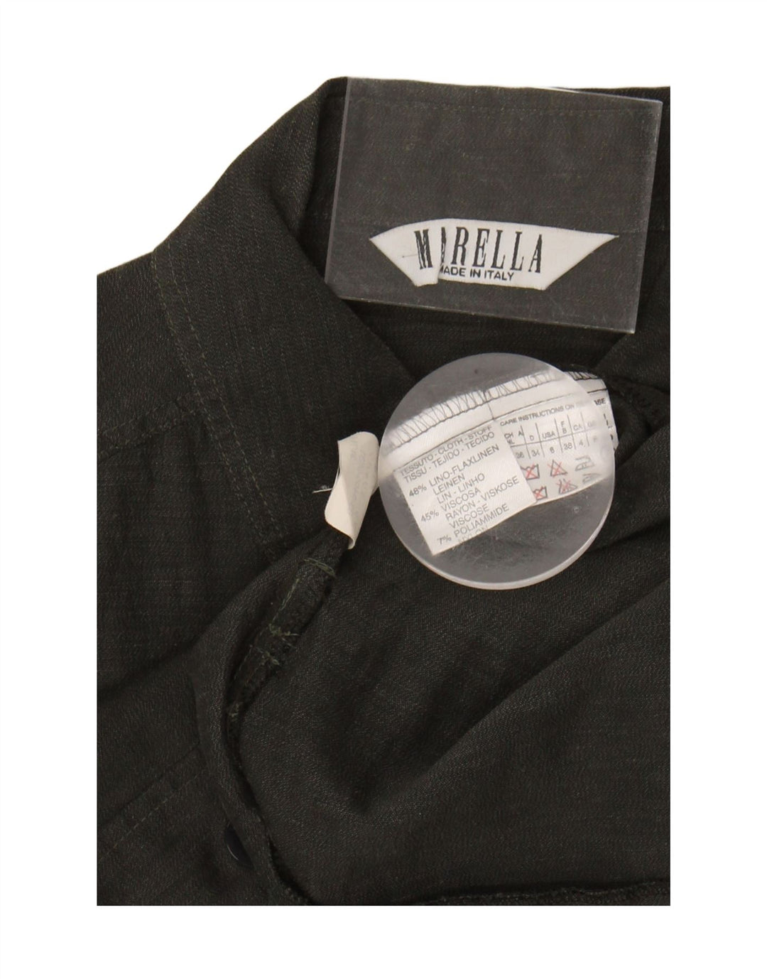 Marella Womens Shirt UK 8 Small Khaki Linen