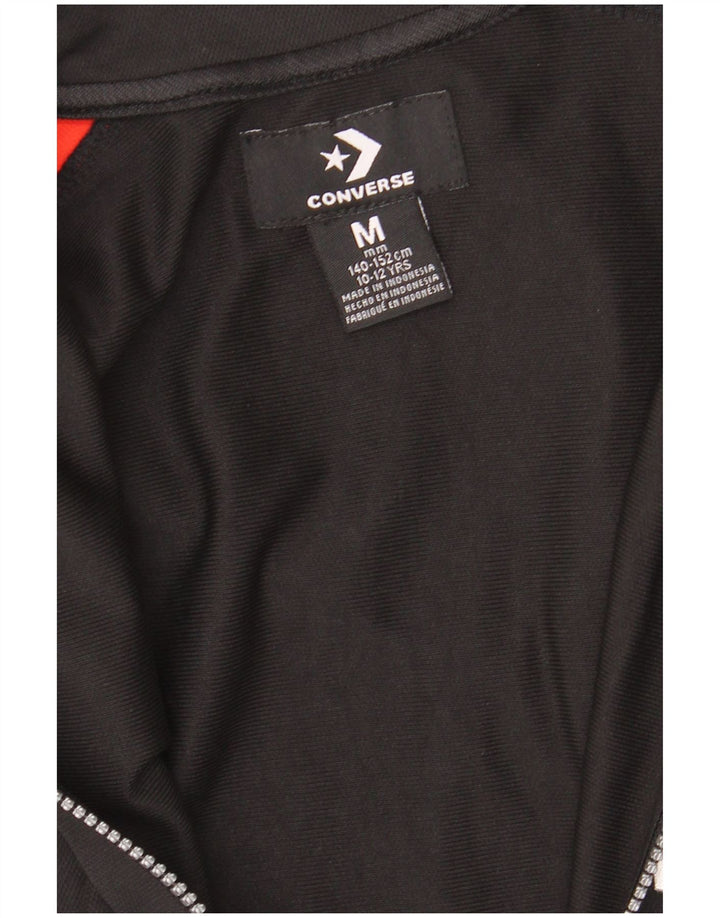 CONVERSE Boys Tracksuit Top Jacket 10-11 Years Medium Black Sports