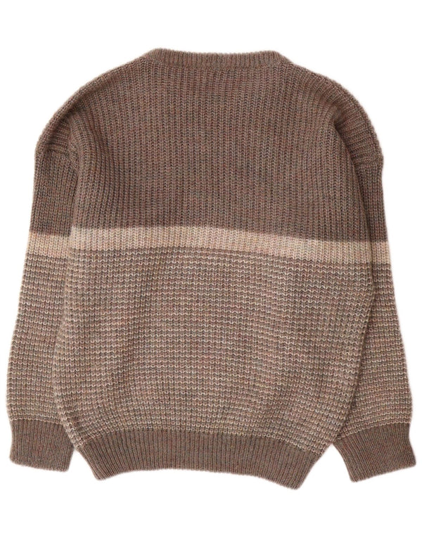 Walker Mens Crew Neck Jumper Sweater Large Grey Colourblock Acrylic