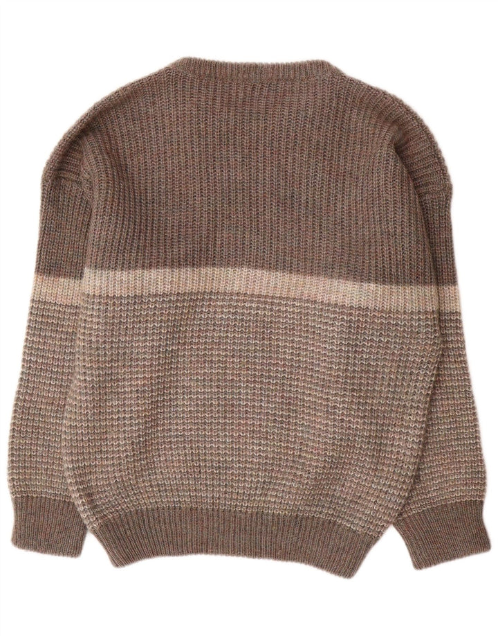 Walker Mens Crew Neck Jumper Sweater Large Grey Colourblock Acrylic