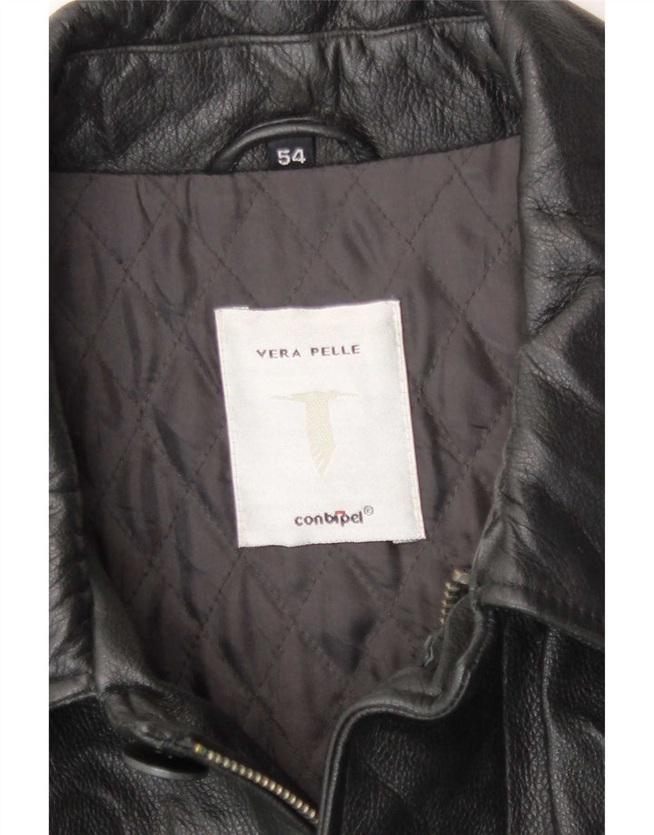 Conbipel Mens Leather Jacket IT 54 XL Black