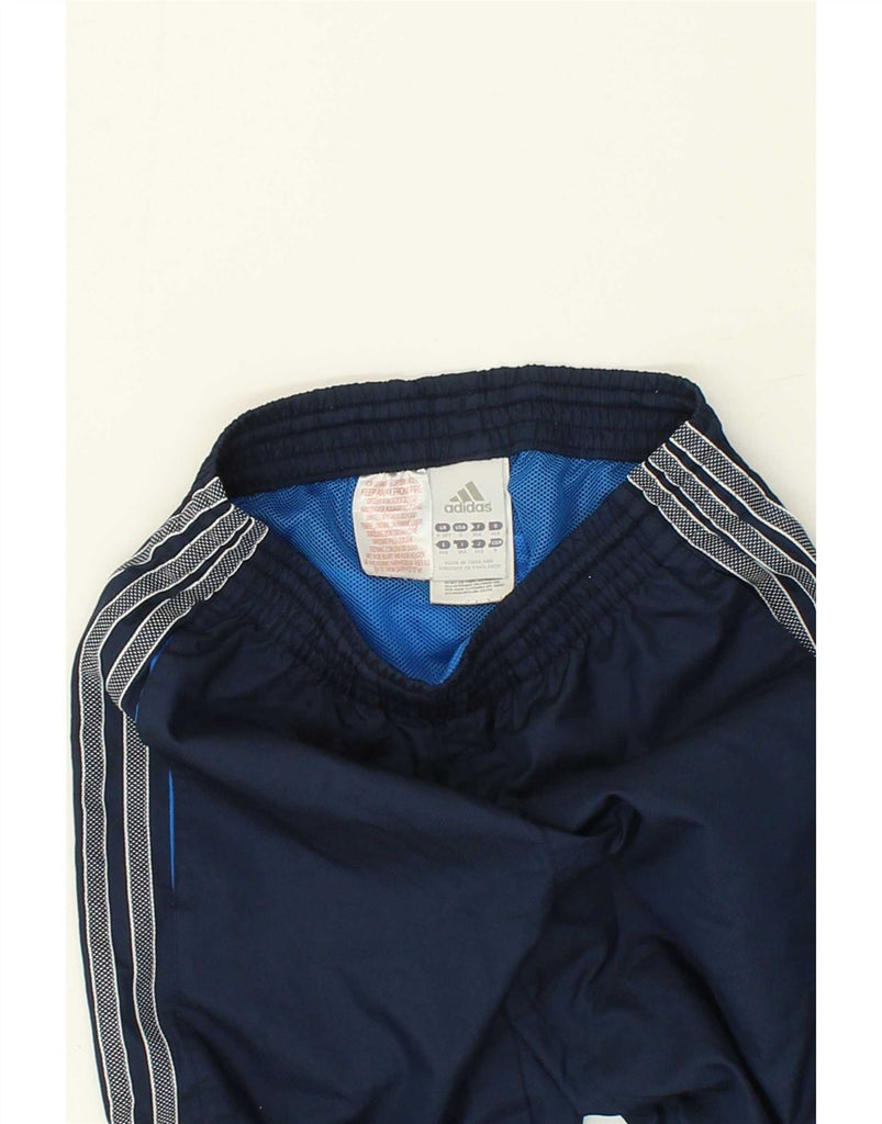 ADIDAS Boys Graphic Tracksuit Trousers Joggers 9-10 Years Navy Blue Vintage Adidas and Second-Hand Adidas from Messina Hembry 