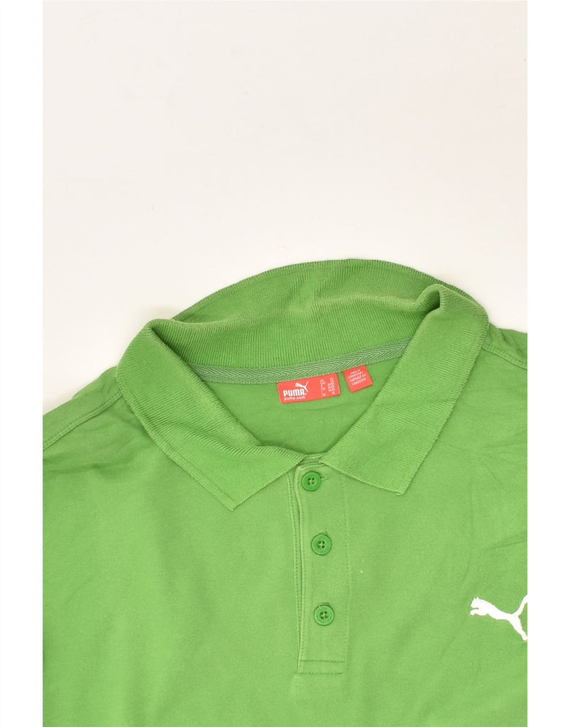 PUMA Mens Polo Shirt XL Green Cotton | Vintage Puma | Thrift | Second-Hand Puma | Used Clothing | Messina Hembry 