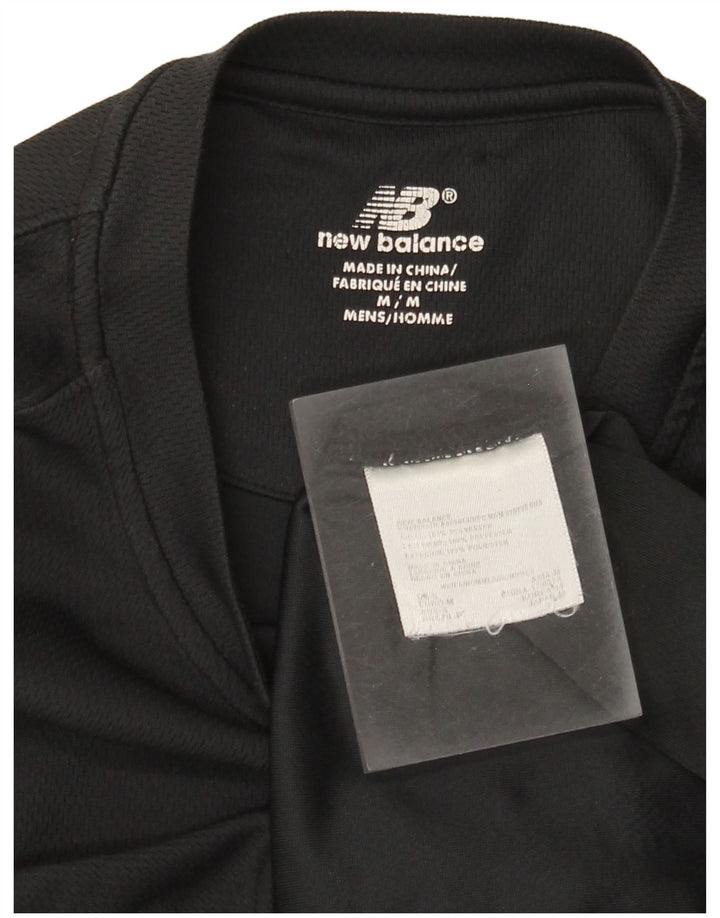 New Balance Mens T-Shirt Top Medium Black Polyester