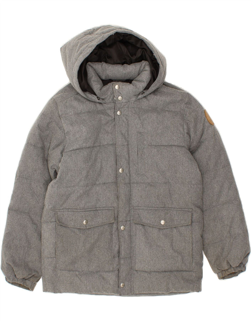 QUIKSILVER Boys Hooded Padded Coat 11-12 Years Medium Grey Polyester | Vintage Quiksilver | Thrift | Second-Hand Quiksilver | Used Clothing | Messina Hembry 