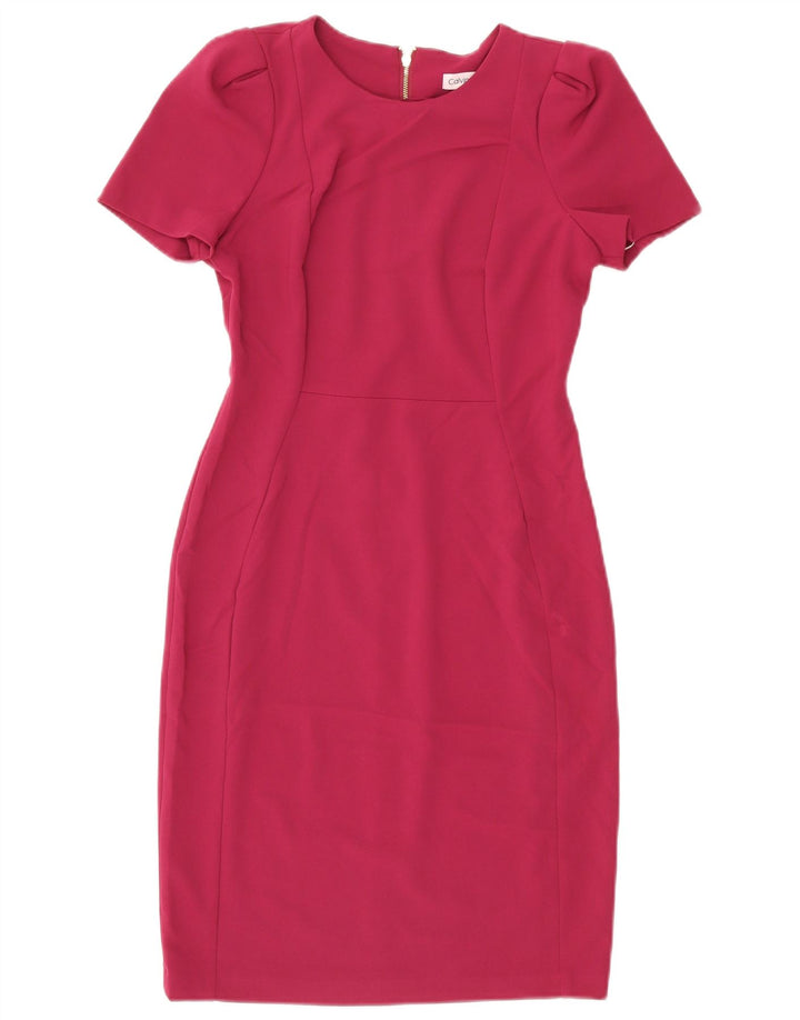 Calvin Klein Womens Sheath Dress US 6 Small Pink Polyester