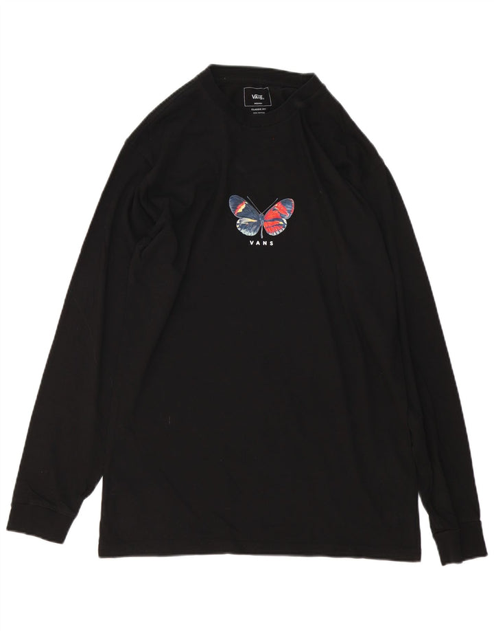 Vans Mens Classic Fit Graphic Top Long Sleeve Medium Black Cotton Butterfly