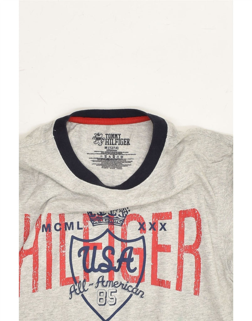 TOMMY HILFIGER Boys Graphic T-Shirt Top 12-13 Years Medium Grey Cotton | Vintage Tommy Hilfiger | Thrift | Second-Hand Tommy Hilfiger | Used Clothing | Messina Hembry 