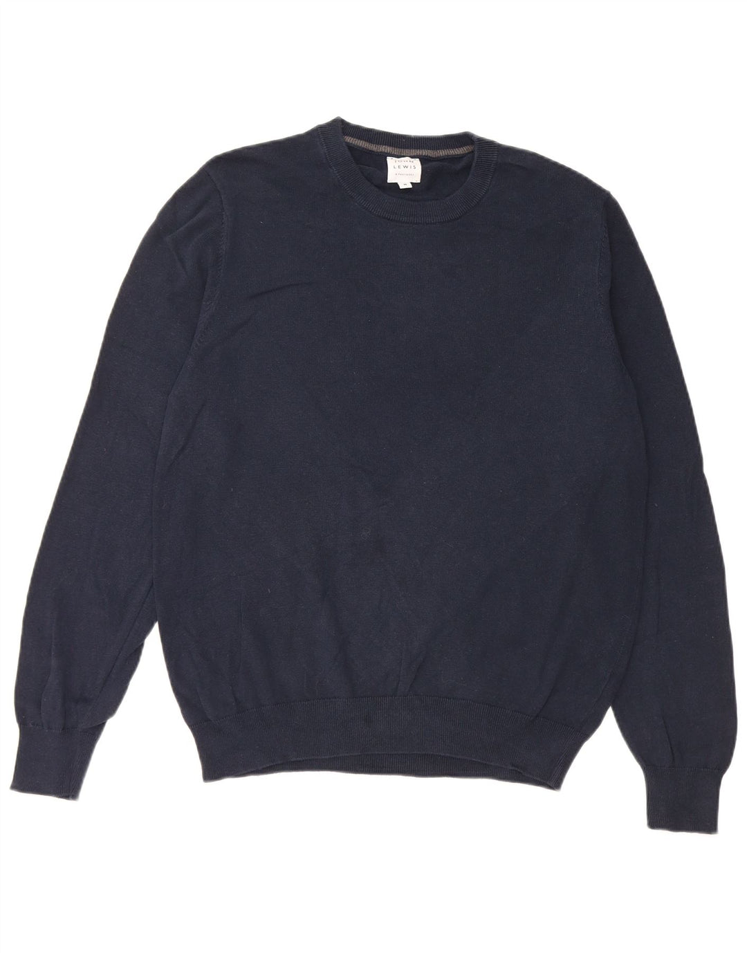 John Lewis Mens Crew Neck Jumper Sweater Medium Navy Blue Cotton