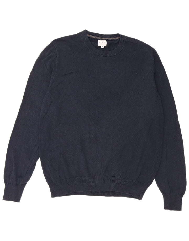 John Lewis Mens Crew Neck Jumper Sweater Medium Navy Blue Cotton