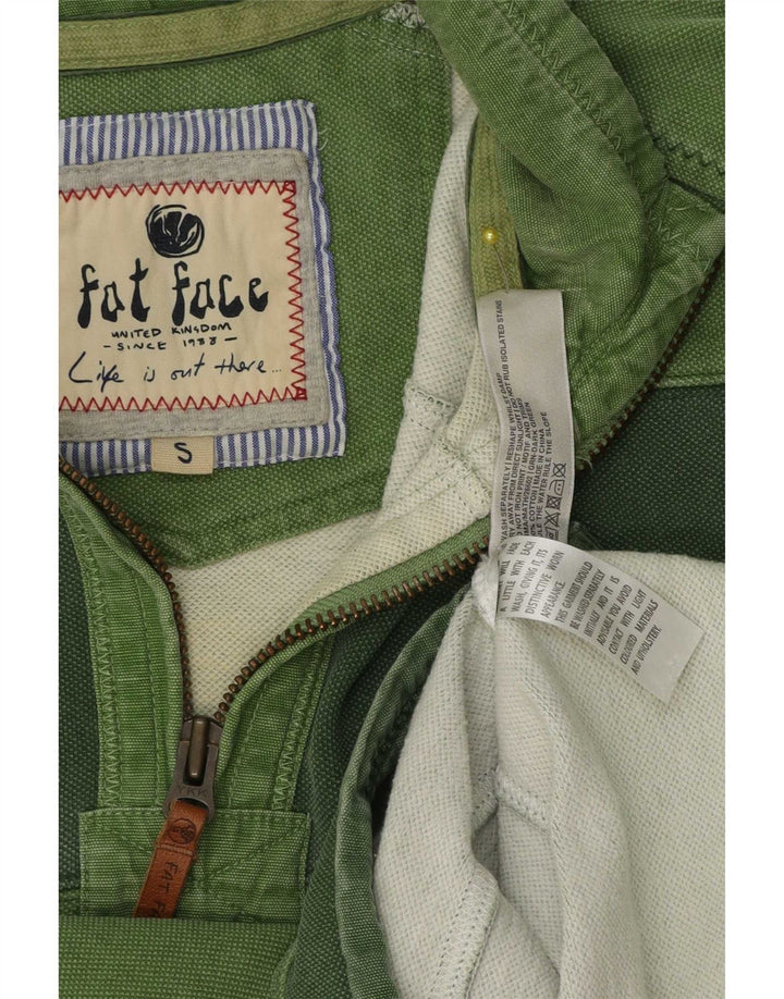 Fat Face Mens Zip Neck Sweatshirt Jumper Small Green Striped Cotton