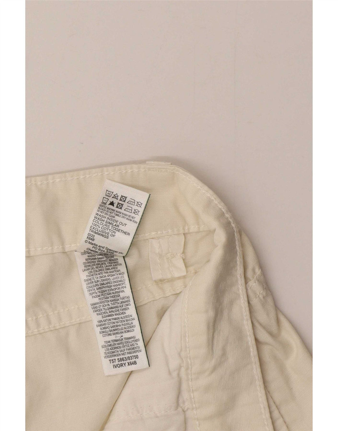 Marks & Spencer Womens Cargo Shorts UK 18 XL W38  Off White Cotton