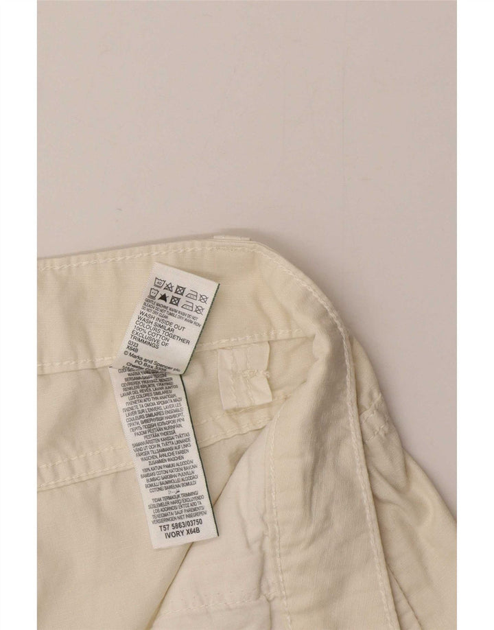 Marks & Spencer Womens Cargo Shorts UK 18 XL W38  Off White Cotton