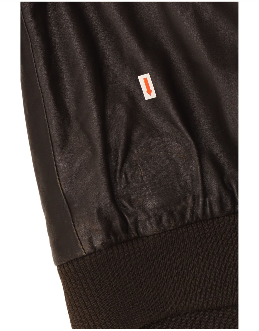 Geox Mens Bomber Leather Jacket UK 42 XL Black Leather