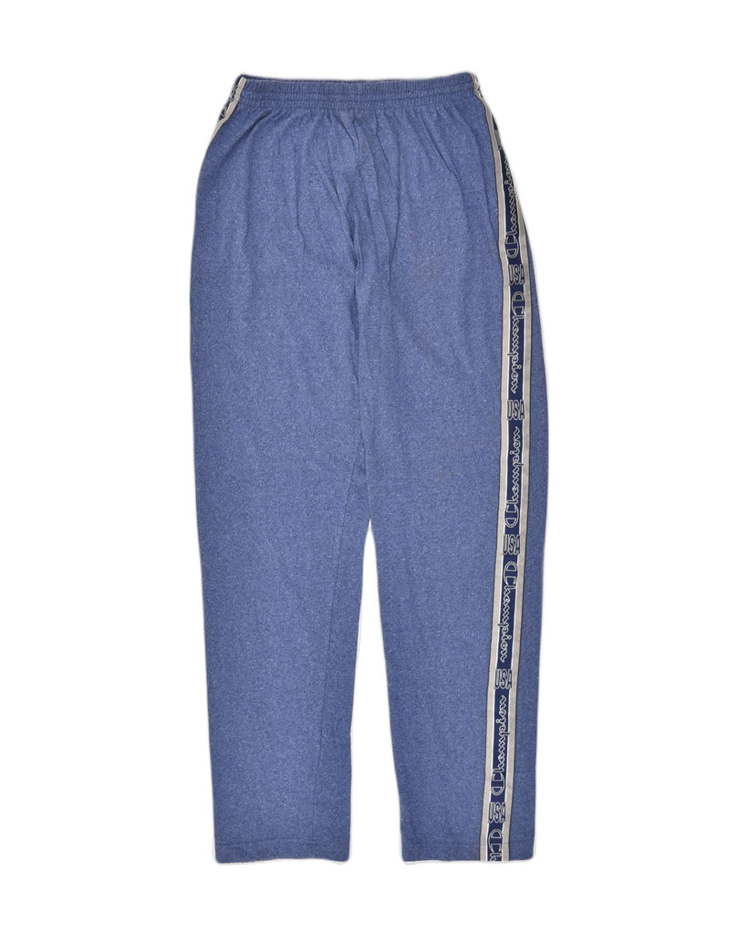 CHAMPION Mens Graphic Tracksuit Trousers XL Blue Cotton | Vintage Champion | Thrift | Second-Hand Champion | Used Clothing | Messina Hembry 