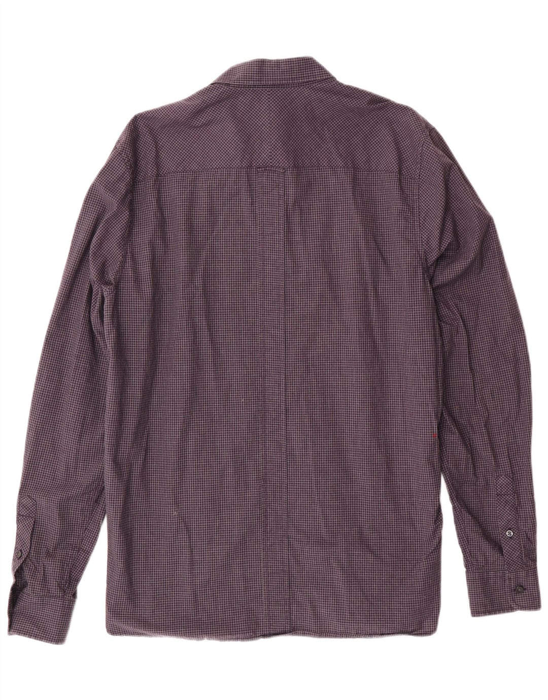 FRED PERRY Mens Shirt Large Purple Gingham Cotton