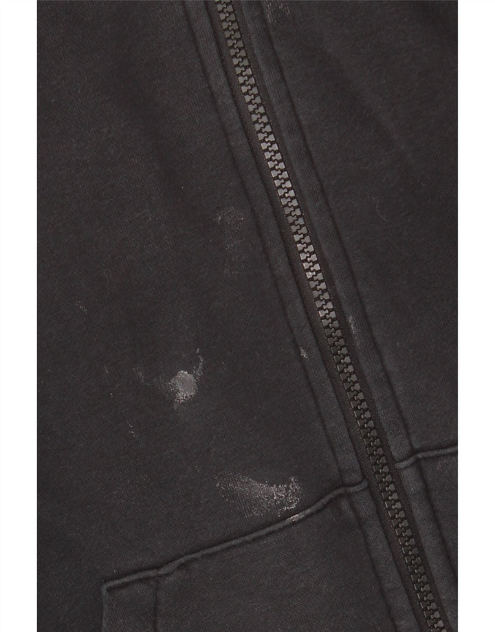 NIKE Womens Oversized Zip Hoodie Sweater UK 6 XS Black Cotton