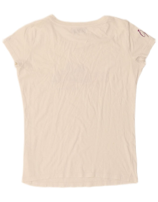 Replay Womens Graphic T-Shirt Top UK 16 Large Off White