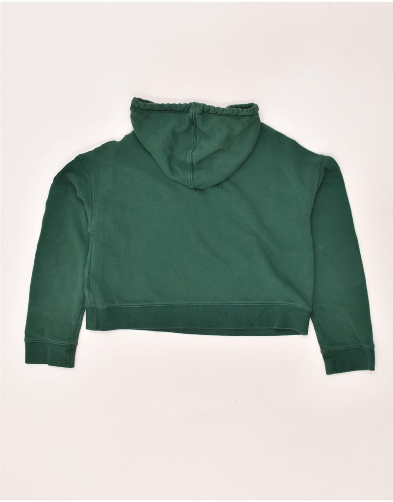 ADIDAS Womens Oversized Crop Hoodie Jumper UK 10 Small Green Cotton | Vintage Adidas | Thrift | Second-Hand Adidas | Used Clothing | Messina Hembry 