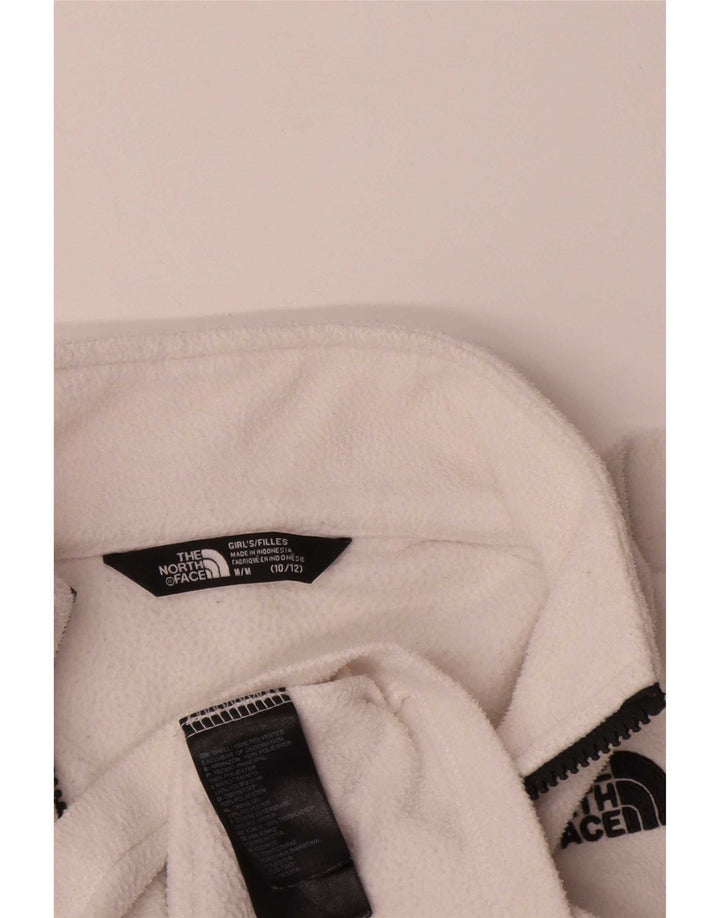 The North Face Girls Fleece Jacket 9-10 Years Medium White Polyester