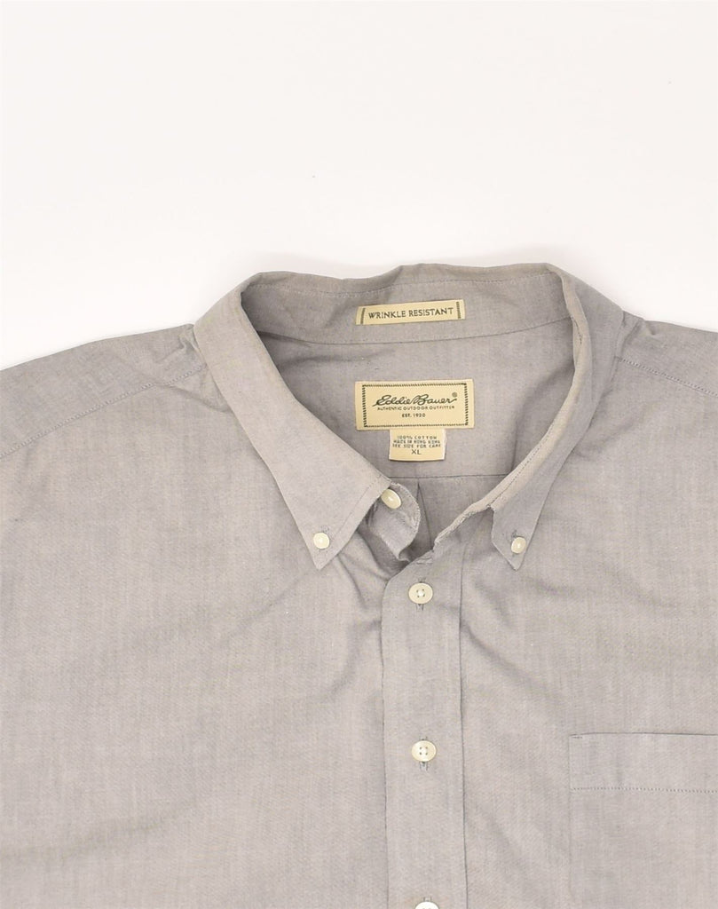 EDDIE BAUER Mens Wrinkle Resistant Shirt XL Grey Cotton | Vintage Eddie Bauer | Thrift | Second-Hand Eddie Bauer | Used Clothing | Messina Hembry 