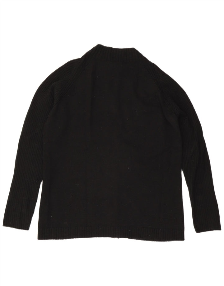 Lacoste Womens Cardigan Sweater Size 46 XL Black Wool