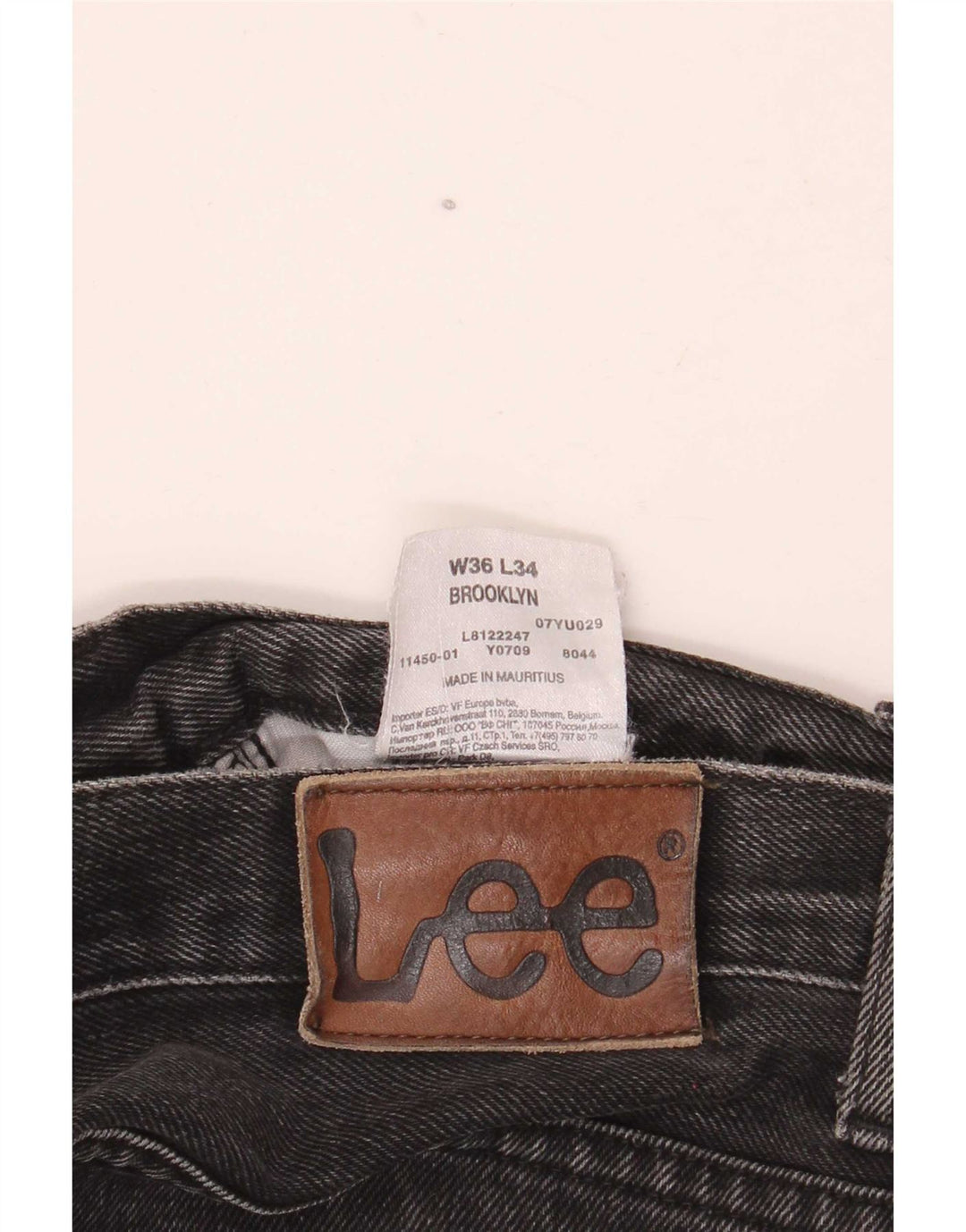 Lee Mens Brooklyn Straight Jeans W36 L34 Black Cotton