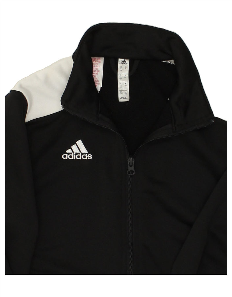 ADIDAS Boys Tracksuit Top Jacket 11-12 Years Black Colourblock Polyester | Vintage Adidas | Thrift | Second-Hand Adidas | Used Clothing | Messina Hembry 