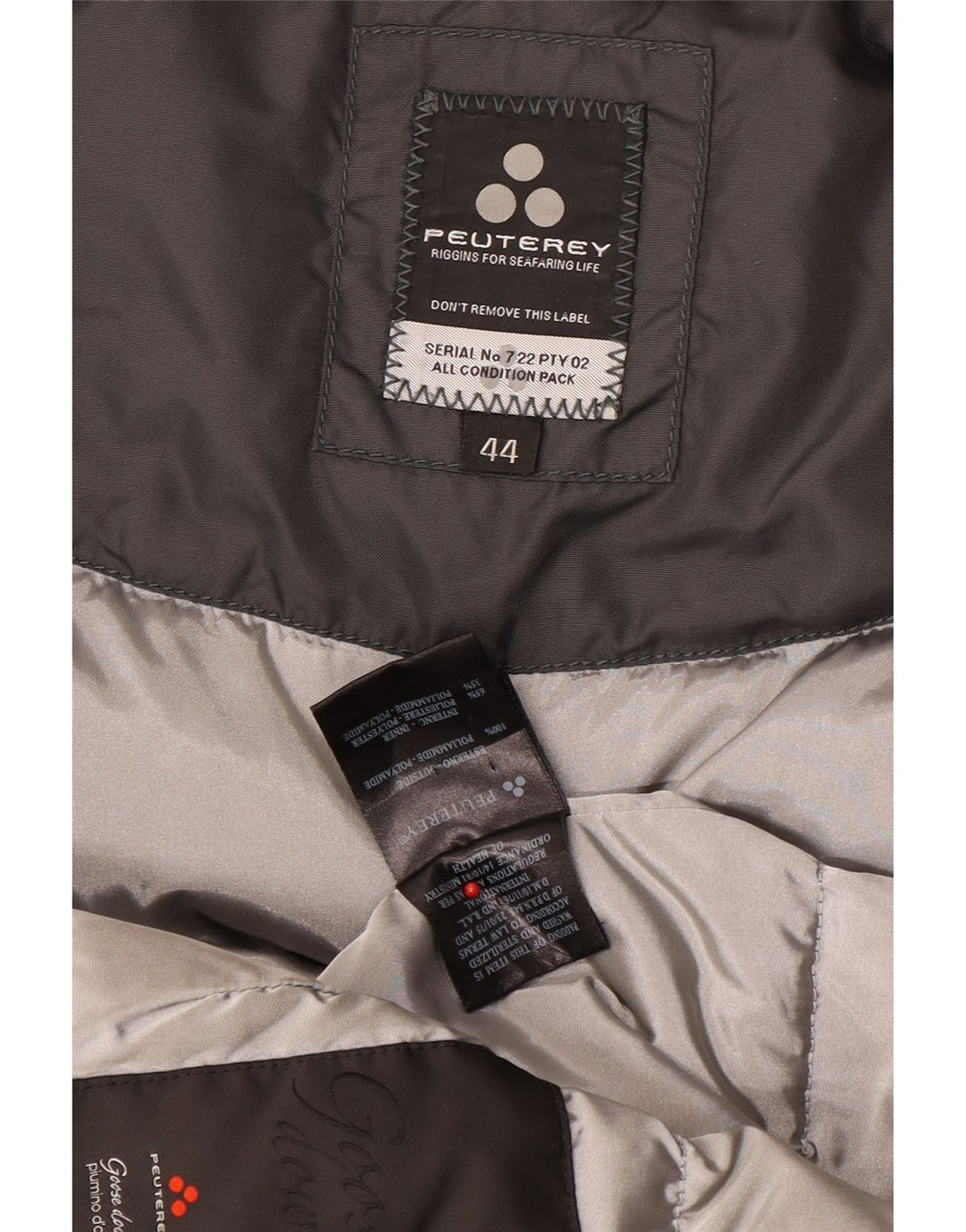 PEUTEREY Womens Hooded Padded Parka Jacket IT 44 Medium Grey Polyamide